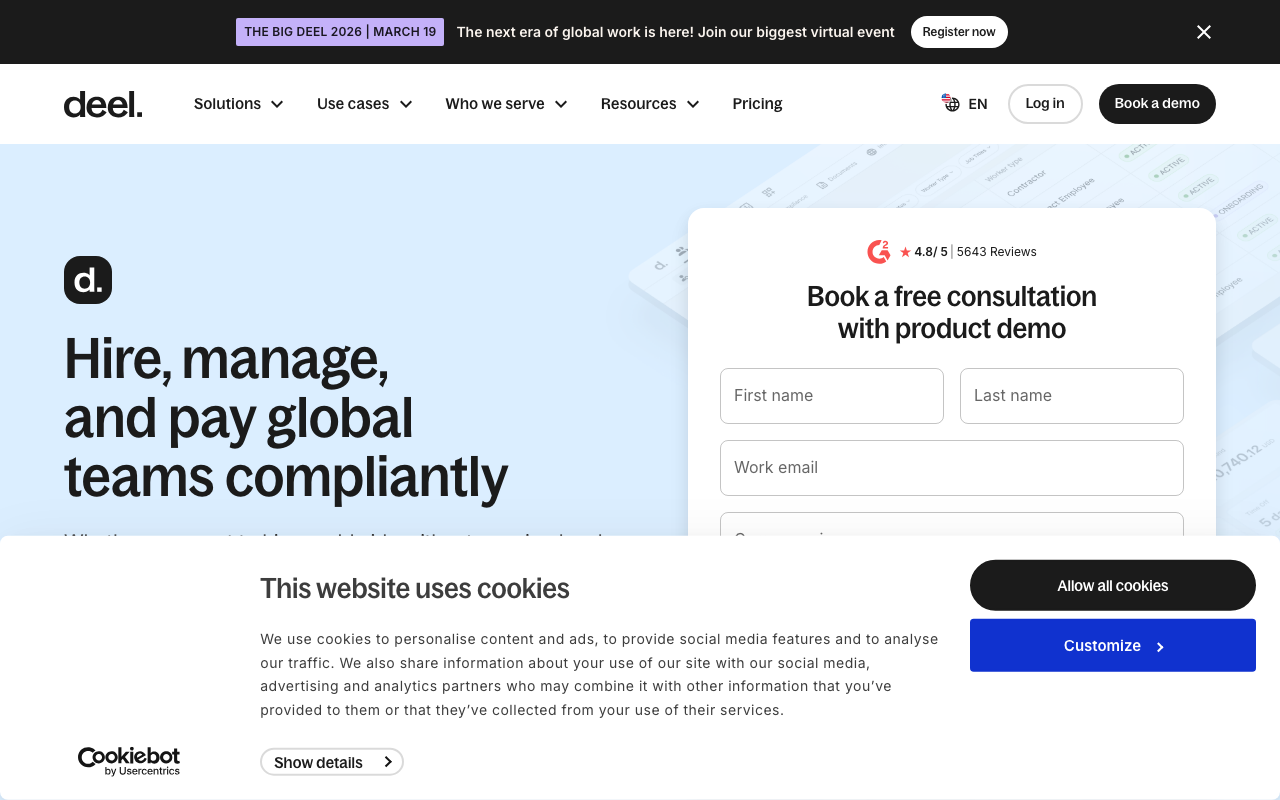 Deel — Global payroll and compliance in 150+ countries