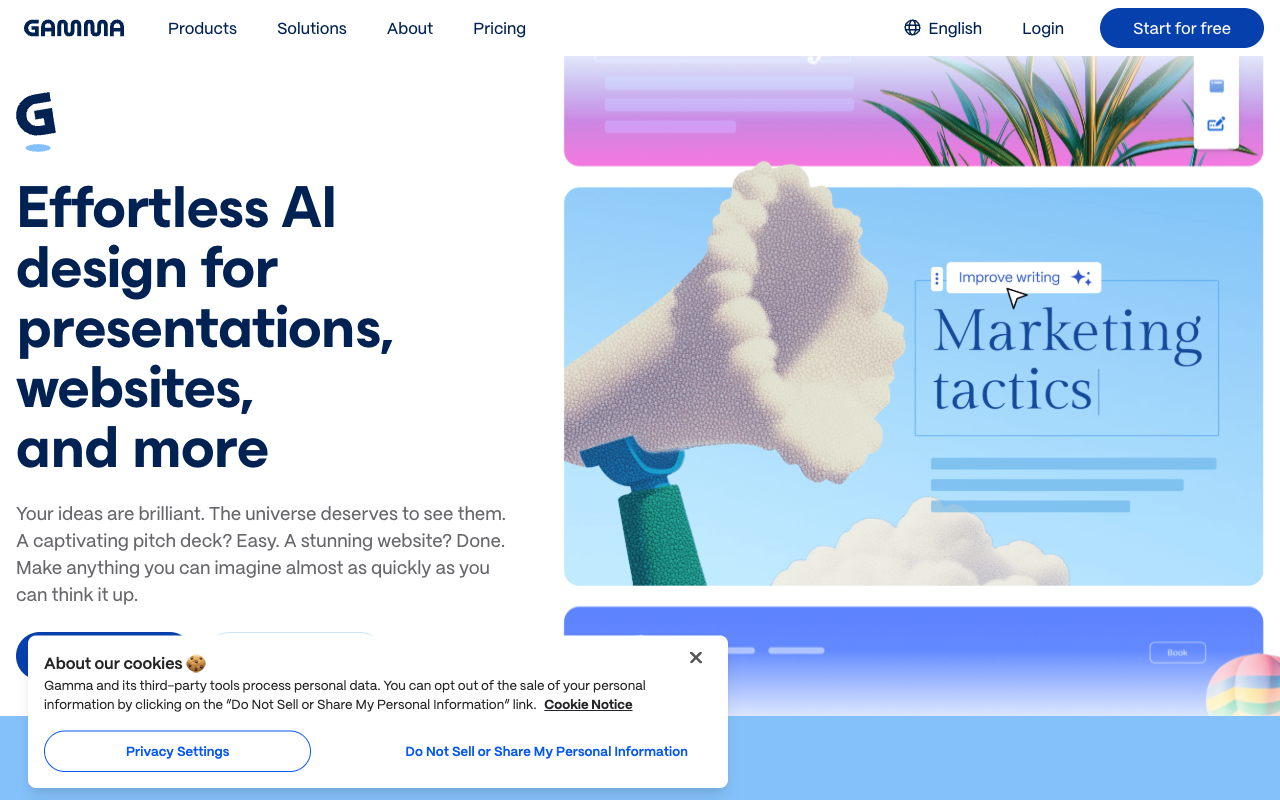 Gamma — Create polished presentations in seconds with AI