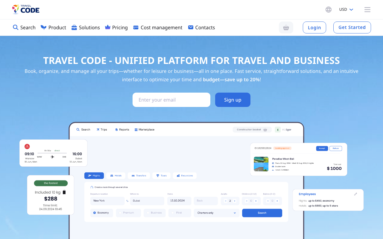 Travel Code — Book business travel in 90 seconds across 190 countries